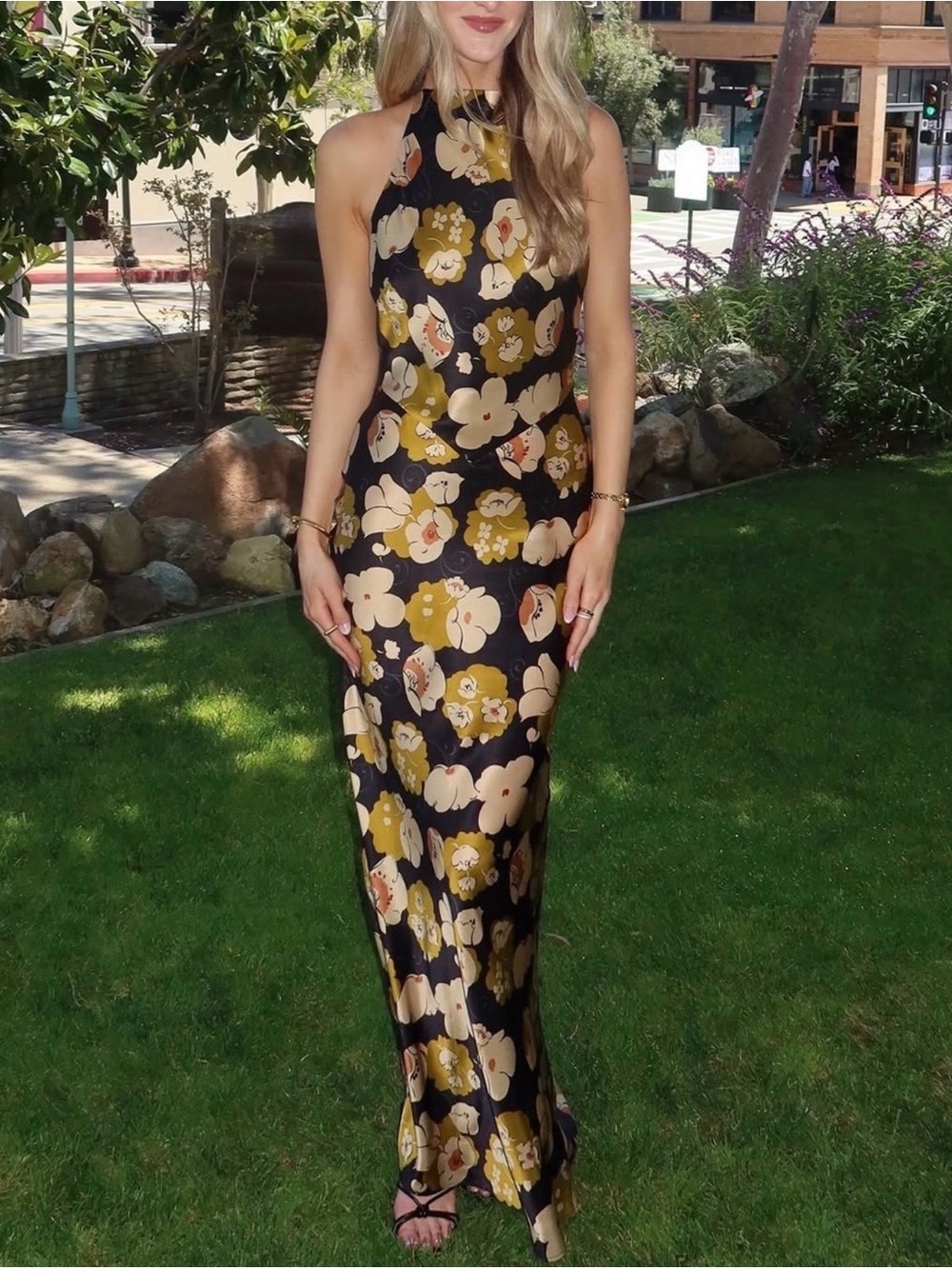 REFORMATION Bianca Silk Dress in Kiki 4P